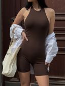 Укорочений жіночий комбінезон з відкритою спиною | VV Brand